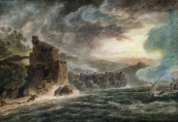 Near Cetara, with Vietri and the Castle of Salerno in the distance